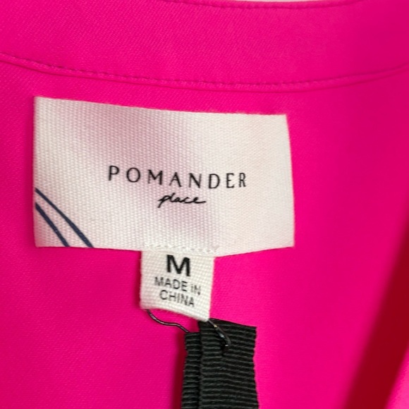 POMANDER PLACE Tuckernuck Electric Pink Crepe Kenzo Dress Ruffle Tiered M - Picture 7 of 17